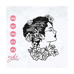 Afro Book Lover Svg | Afro Reading a Book Svg | Bookworm Svg | Library Svg | Floral Afro Woman Svg | Black Afro Woman Sv