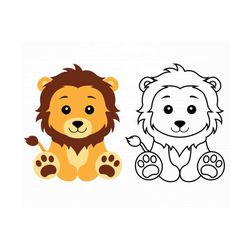 Baby Lion Svg Animal Svg Baby Lion Cut File Safari Jungle Animal Svg Cute Lion Svg Sweet Baby Lion Svg Files for Cricut