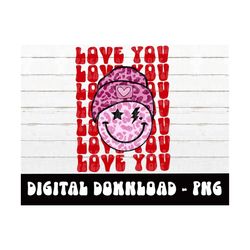 Pink Love You Leopard Smileyy Beanie PNG - Valentines Day PNG - Love You PNG - Beanie Smileyy - Valentines Day Digital D