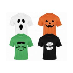 Halloween Faces Svg Bundle Pumpkin Frankenstein Ghost Mummy Svg Files for Cricut Halloween Svg Silhouette Cut File Insta