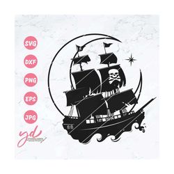 Pirate Ship Svg | Black Ship Svg | Pirate Clipart Svg | Black Pirate Svg | Pirate Shirt Svg | Pirate Png | Stencil Clipa