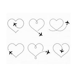 Airplane Svg Bundle Airplane with Heart Svg Heart Dashed Line Plane Route Svg Flying Airplane Svg Heart Svg Plane Svg Pn