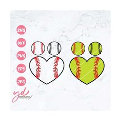 Baseball Svg | Softball Svg | Baseball Heart Svg | Softball Heart Svg | Baseball Laces | Softball Laces | Stitches | Cli