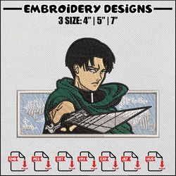 Levi sword embroidery design, Aot embroidery, Anime design, Embroidery files, Embroidery shirt, Digital download