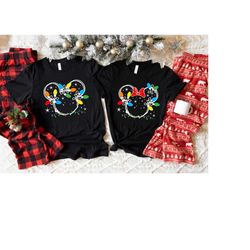 Disney Christmas Lights Shirts, Mickey Christmas Shirt,Minnie Christmas Shirt,Christmas Squad,Christmas Crew,Disney Girl