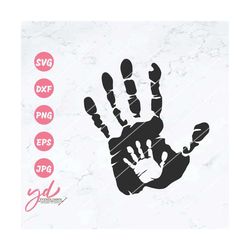 dad and baby hand print svg png | dad and kid hand svg | hand prints svg | baby newborn hand print svg | father's day sv