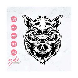 Boar Svg | Wild Boar Head Svg | Hog | Razorback | Angry Animal Head | Team Svg | Sports Mascot | Boar Head Vector Design