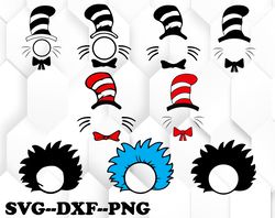 Cat In The Hat Monogram SVG, The Cat And The Hat Bundle SVG, PNG, DXF, PDF, JPG,...