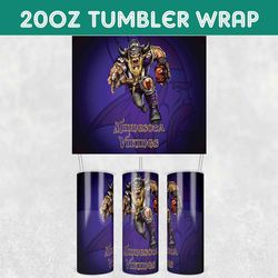 Mascot Vicious Vikings Tumbler Wrap, Mascot Minnesota Vikings Tumbler Wrap, Football Mascot Tumbler Wrap, NFL Tumbler