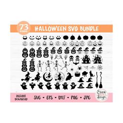 Halloween SVG Bundle cut file Cricut Silhouette Jack O Lantern Face Pumpkin Witch Hat Haunted House Skeleton Hand Ghost