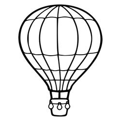 Hot Air Balloon OUTLINE SVG cut File