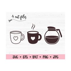 Coffee SVG Bundle Coffee mug cut file Coffee cup Coffee to go Coffee lover First Coffee Mom fuel Silhouette Cricut Vinyl