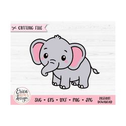 Baby Elephant layered SVG cut file Cricut Silhouette Cute Elephant Baby Shower Boy Girl Jungle Animal Safari Vinyl Iron