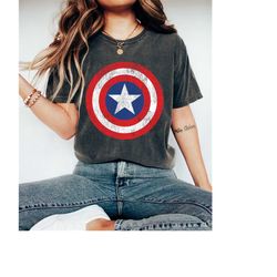 Marvel Captain America Shield Logo Shirt Retro Marvel Comic Shirt Disneyland Vacation Holiday, Marvel Comic Book Shirt,