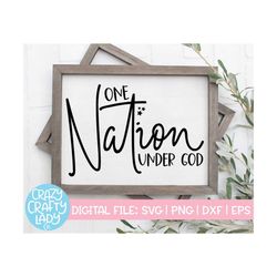 One Nation Under God SVG, July 4th Cut File, USA Military Design, Patriotic Home Saying, America Shirt Quote, dxf eps pn