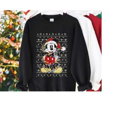Vintage Mickey Mouse Christmas Lights Ugly Sweater Sweatshirt, Mickey's Very Merry Xmas 2023 T-shirt, Disneyland Christm