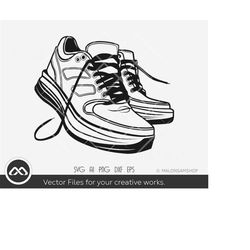 Shoes SVG Sneaker outline - sneaker shoes svg, shoes png, shoes clipart, shoes outlines, cut file, digital print