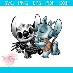 Stitch & Angel Nightmare Before Xmas Svg, Disney Svg, Disney Character Svg, Cartoon Character Svg, Movie Character, Disn