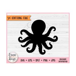 Octopus SVG cut file for Cricut Silhouette Sea animal Underwater creature Kraken Seaworld Ocean Beach Summer Iron on Vin