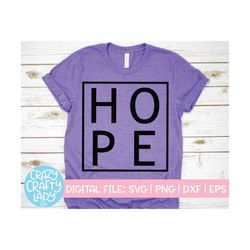 Hope SVG, Inspirational Cut File, Motivational Design, Religious Saying, Christian Quote, Faith Shirt dxf eps png, Silho
