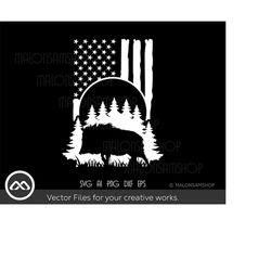 Wild Boar Hunting SVG American Flag - hunting svg, boar hunter svg, hunting clipart For Lovers