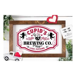 Cupid's Brewing Co SVG, Farmhouse Valentine svg, Cupid's Brewing Co SVG, Cupid's Round label svg, Love potion svg, Premi