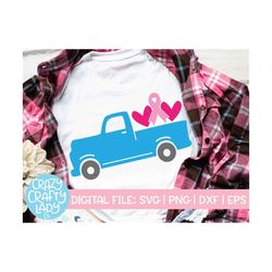 Breast Cancer Awareness Truck SVG, Pink Ribbon Cut File, Boy Design, Women's, Girl, Kid's Inspirational Shirt dxf eps pn
