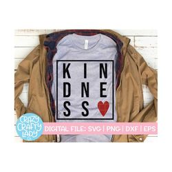 Kindness SVG, Inspirational Cut File, Motivational Saying, Kind Kid Quote, Womens Love Design, Anti-bullying dxf eps png
