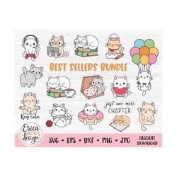 Cat layered SVG Bundle Bestseller cut file for Cricut Silhouette Funny cat clipart PNG Cat lover Cat mom Kids Cute anima