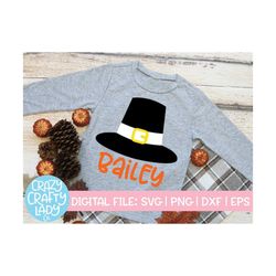 Pilgrim Hat SVG, Thanksgiving Cut File, Fall Kid Design, Cute Autumn SVG, Children's Shirt SVG, Baby Outfit dxf eps png,