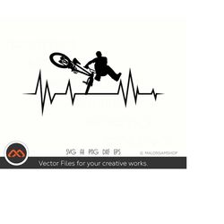 Bmx SVG Heartbeat - bmx svg, bike svg, bmx png, bmx bike svg for lovers