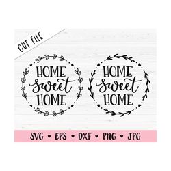 home sweet home svg family cut file wedding quote farmhouse sign home wall decor love silhouette cricut vinyl decal wood