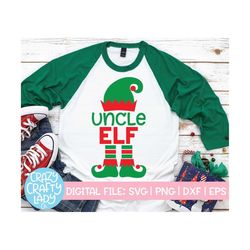 Uncle Elf SVG, Christmas Cut File, Holiday Family Design, Cute Men's Saying, Matching Winter Shirt Quote, dxf eps png, S