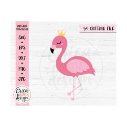 Flamingo SVG cut file Cute Pink Flamingo Crown Clipart Summer Beach Vacation Princess Girl Shirt Tropical Animal Cricut