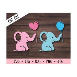 baby elephant svg cute elephant balloon cut file sweet elephant baby shower boy girl shirt bodysuit kawaii animals silho
