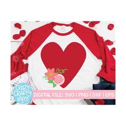 Floral Heart SVG, Valentine's Day Cut File, Kid's Flower Love Design, Women's Clip Art, Toddler Girl, dxf eps png, Silho