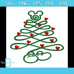 Ribbon Christmas tree Mickey svg, Christmas Svg, Disney Mickey Svg, Christmas Gift Svg, Merry Christmas Svg, Christmas D