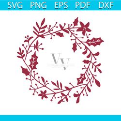 Wreath Leaf SVG Cut File svg, Christmas Svg, Christmas Wreath Svg, Christmas Gift Svg, Merry Christmas Svg, Christmas Da