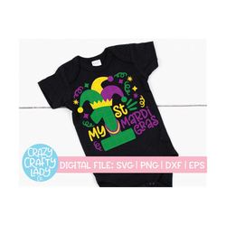My 1st Mardi Gras SVG, Cute Baby Cut File, Boy's Saying, Newborn Girl Design, Kid's Shirt Quote, Infant, dxf eps png, Si