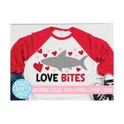Love Bites SVG, Valentine's Day Cut File, Winter Shark Design, Cute Kid SVG, Boy Heart Quote, Funny Beach, dxf eps png,