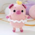 PDF Pattern Crochet Cute Poppy Pig Amigurumi Pattern, Poppy pig, Crochet Pig, Amigurumi Pig, Stuffed Poppy Pig