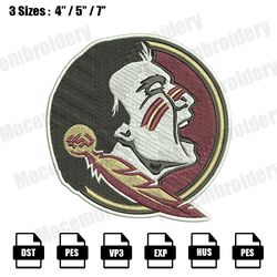 Florida State Seminoles Embroidery Designs, NCAA Logo Embroidery Files, Machine Embroidery Pattern