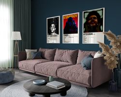 The Weeknd Set of 3 Posters, Starboy Album Cover, After Hours, The Weeknd Graphic Poster, Creepin Album Poster, Wall Art