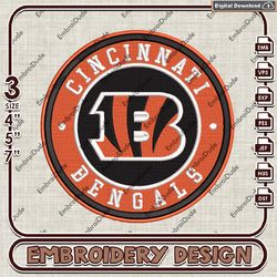 NFL Cincinnati Bengals logo embroidery design, NFL Machine Embroidery, Embroidery Files, NFL Bengals Embroidery