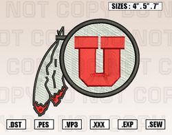 Utah Utes Embroidery File, NCAA Teams Embroidery Designs, Machine Embroidery Design File