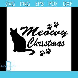 Meowy christmas svg, Christmas Svg, Christmas Cat Svg, Meowy Svg, Cute Cat Svg, Christmas Gift Svg, Merry Christmas Svg,
