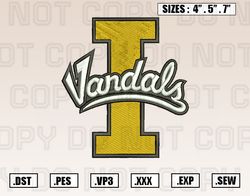 Idaho Vandals Embroidery File, NCAA Teams Embroidery Designs, Machine Embroidery Design File