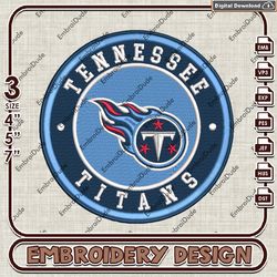 NFL Tennessee Titans logo embroidery design, NFL Machine Embroidery, Tennessee Titans Embroidery Files, NFL Embroidery