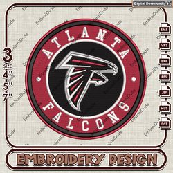 NFL Atlanta Falcons logo embroidery design, NFL Machine Embroidery, Atlanta Falcons Embroidery Files, NFL Embroidery