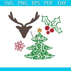 Christmas Doodles svg, Christmas Svg, Holly Svg, Christmas tree Svg, Christmas Gift Svg, Christmas Deer Svg, Merry Chris